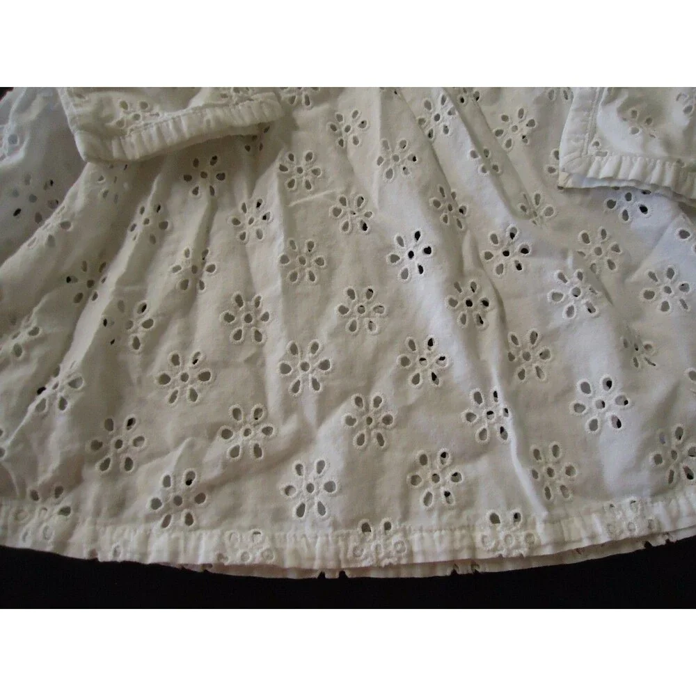 GYMBOREE Bathing Suit Cover Up Blouse White Eyelet Summer Top Girl's Size 5